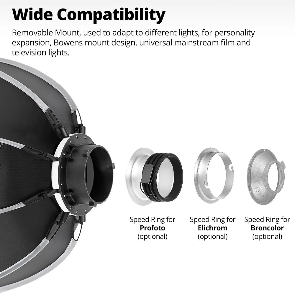 AMBITFUL PS30 PS50SE 30cm 55cm mini جلدی سے Bowens Mount Octagon Softbox + Honeycomb Grid Outdoor SoftBox LED فلیش کے لیے جاری کریں