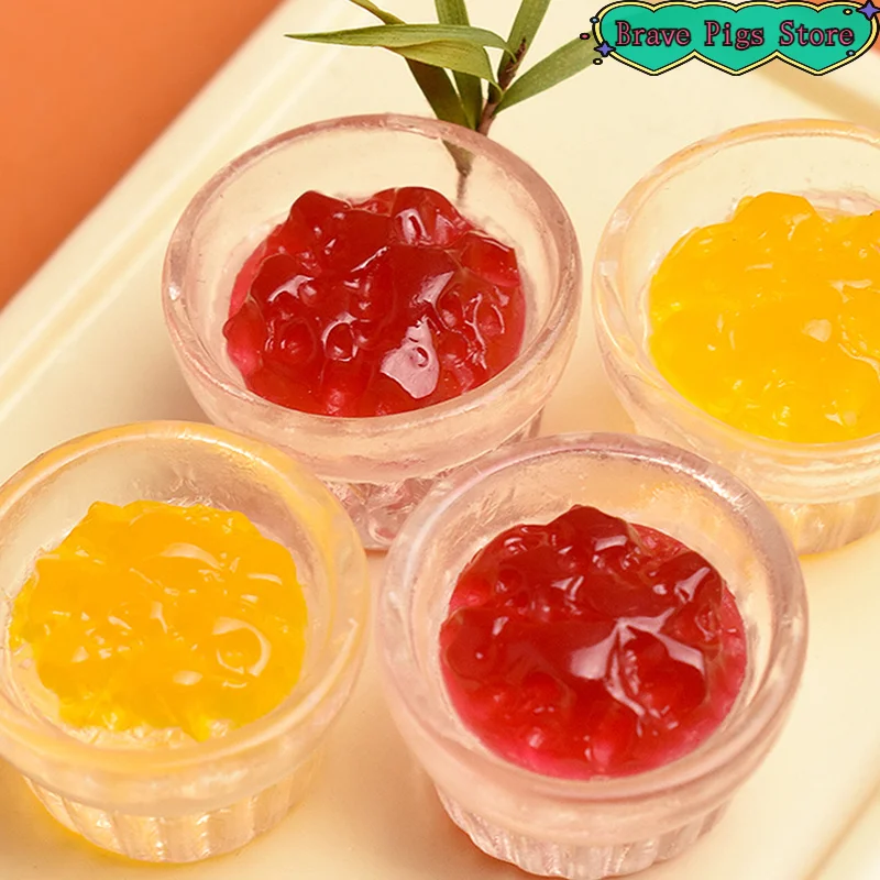 10Pcs Miniature Food Play Scene Decoration Mini Strawberry Jam Mango