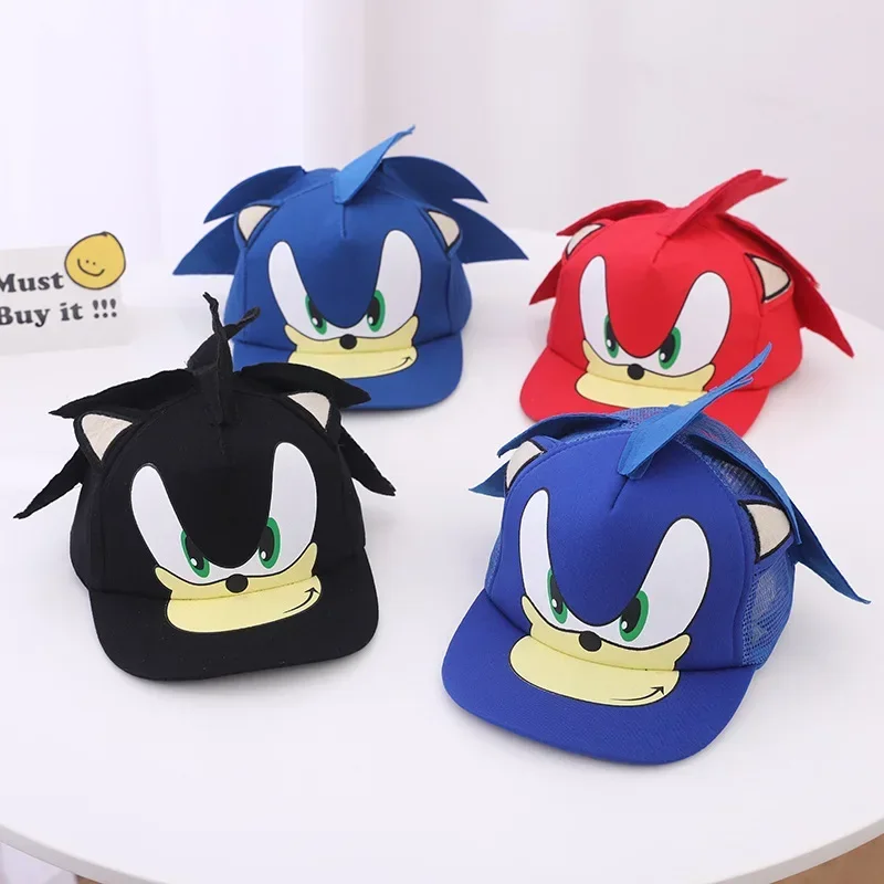 Cartoon Anime Sonics  Children\'s Baseball Cap The Hedgehog High-value Creative Kawaii Peaked Cap Boy and Girl Sunshade Hat Gifts