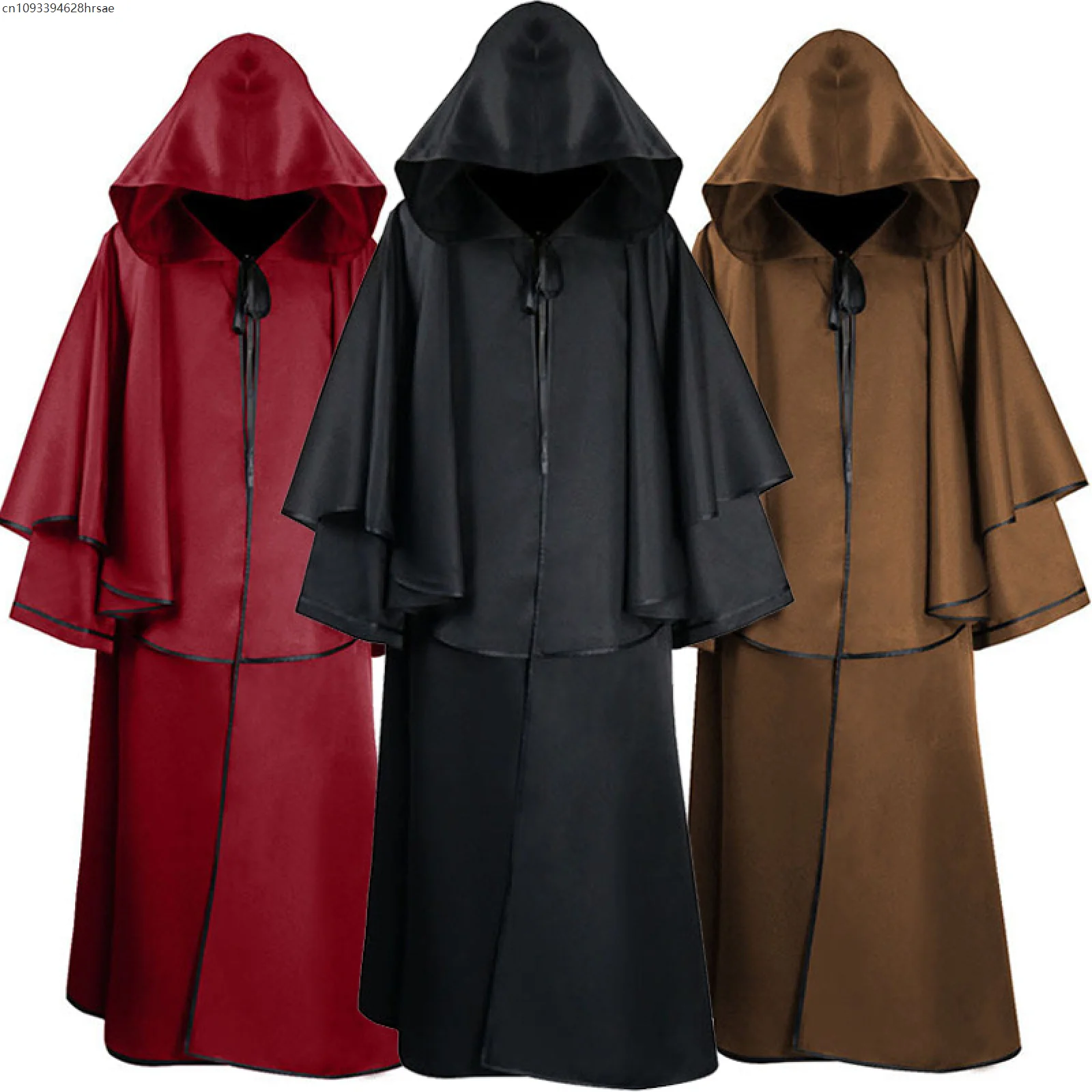 

Adult Kids Witch Death Cloak Cosplay Costumes Opera Hooded Robe Friar Medieval Chaplain Cloak Disfraz Halloween Para Mujer