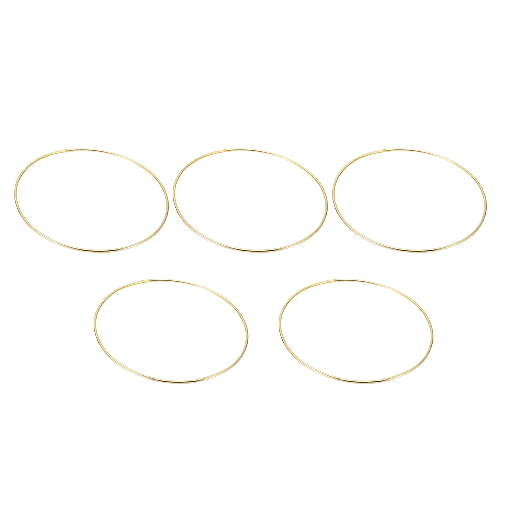 

5 Pieces Iron Dream Catcher Ring DIY Craft Tool Silver Decorative Wreath Hoops Metal Circle Accessories