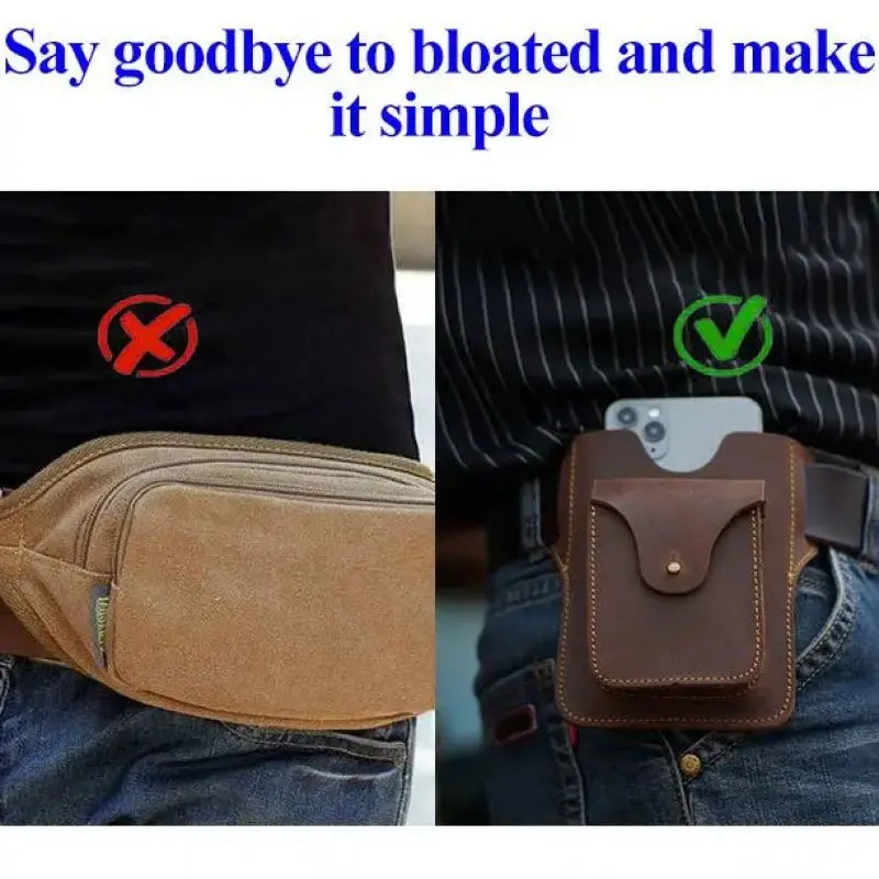 Multifunctional Leather Phone Belt Bag Retro Men's Bag Cellphone Loop Holster Phone Pouch Wallet Phone Case for IPhone Huawei