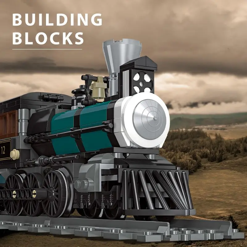 Classic Steam Train Building Block Set German BR01 Big Boy Steam Locomotive Bricks DIY CN5700 Rail Train Assemble Bricks Toys