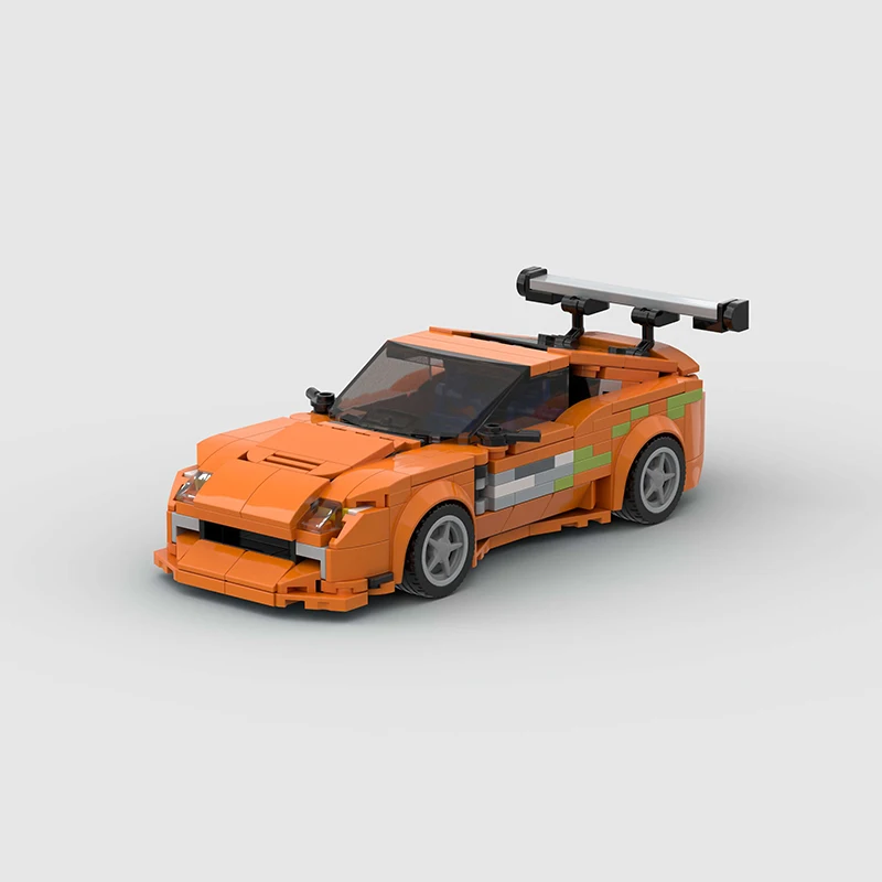 MOC Fast & Furious MK4 Supra Racing Car City Speed Champions Building Blocks Set Kids Toy Boys Supercar Racers Vehicle Technique