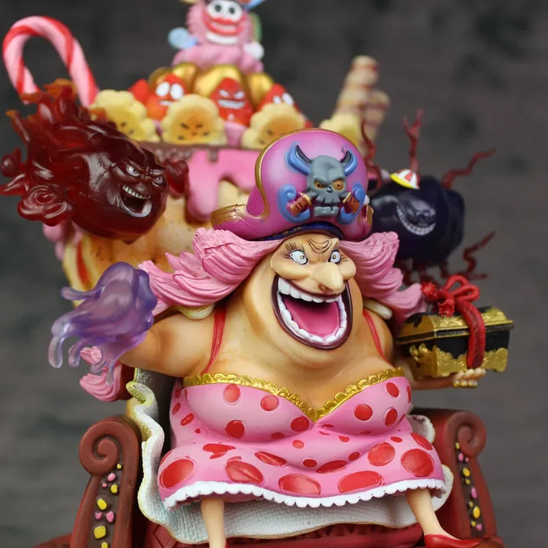 23cm One Piece Anime Figures Throne Big Mom Gk Sitting Posture Action Figures Collection Model Figure Doll Toy Kid Birthday Gift