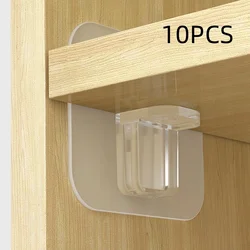 10Pc Home Divider Plate Hold Support Cabinet Partition Fixator Wardrobe Separation Board Support Wall-Mounted Self-Adhesive Rack