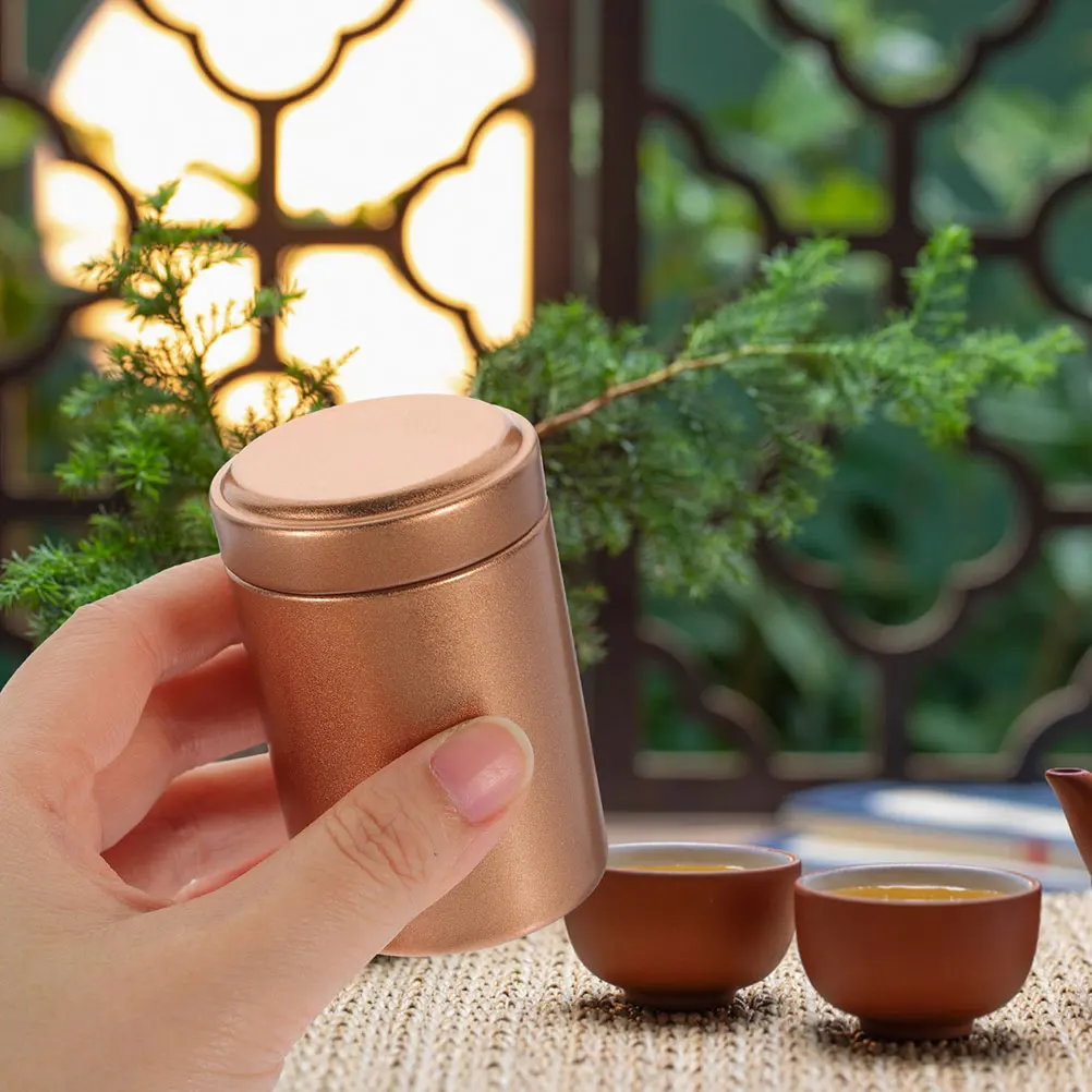 

4pcs Tea Canister Mini Metal Containers Airtight Storage for Green Black Loose Leaf Tea Tin Boxes Household Kitchen Gadgets