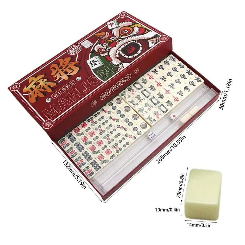

Chinese Mahjong Game Set 144pcs Classic Mini Tiles For Family Gathering For Chinese Style Game Play Family Leisure Time
