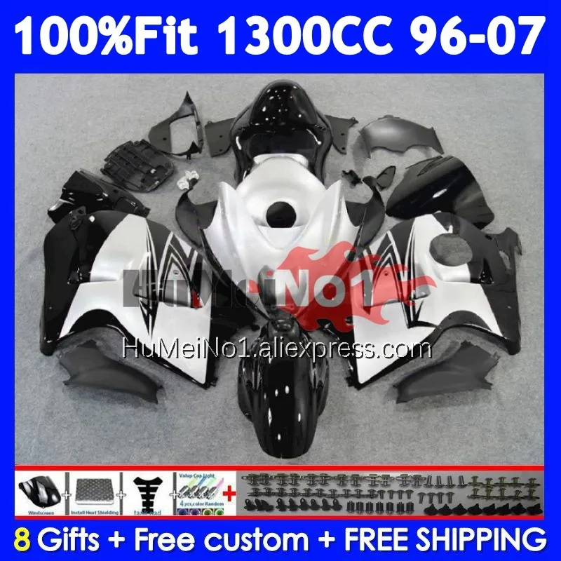 Fairing For SUZUKI Hayabusa GSXR-1300 GSXR 1300 CC 125No.12 GSXR1300 1996 1997 1998 1999 2000 2001 02 03 Silver blk 04 05 06 07