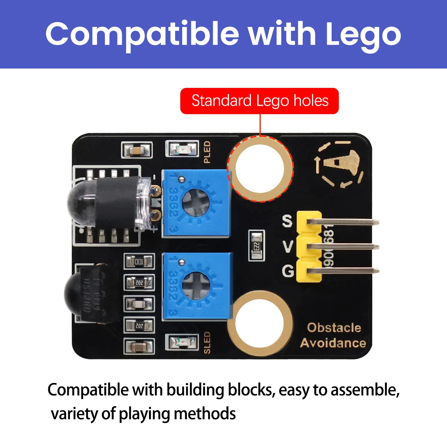 Keyestuio Obstacle Avoidance Sensor For Arduino Programming Projects Compatible Lego Building Blocks