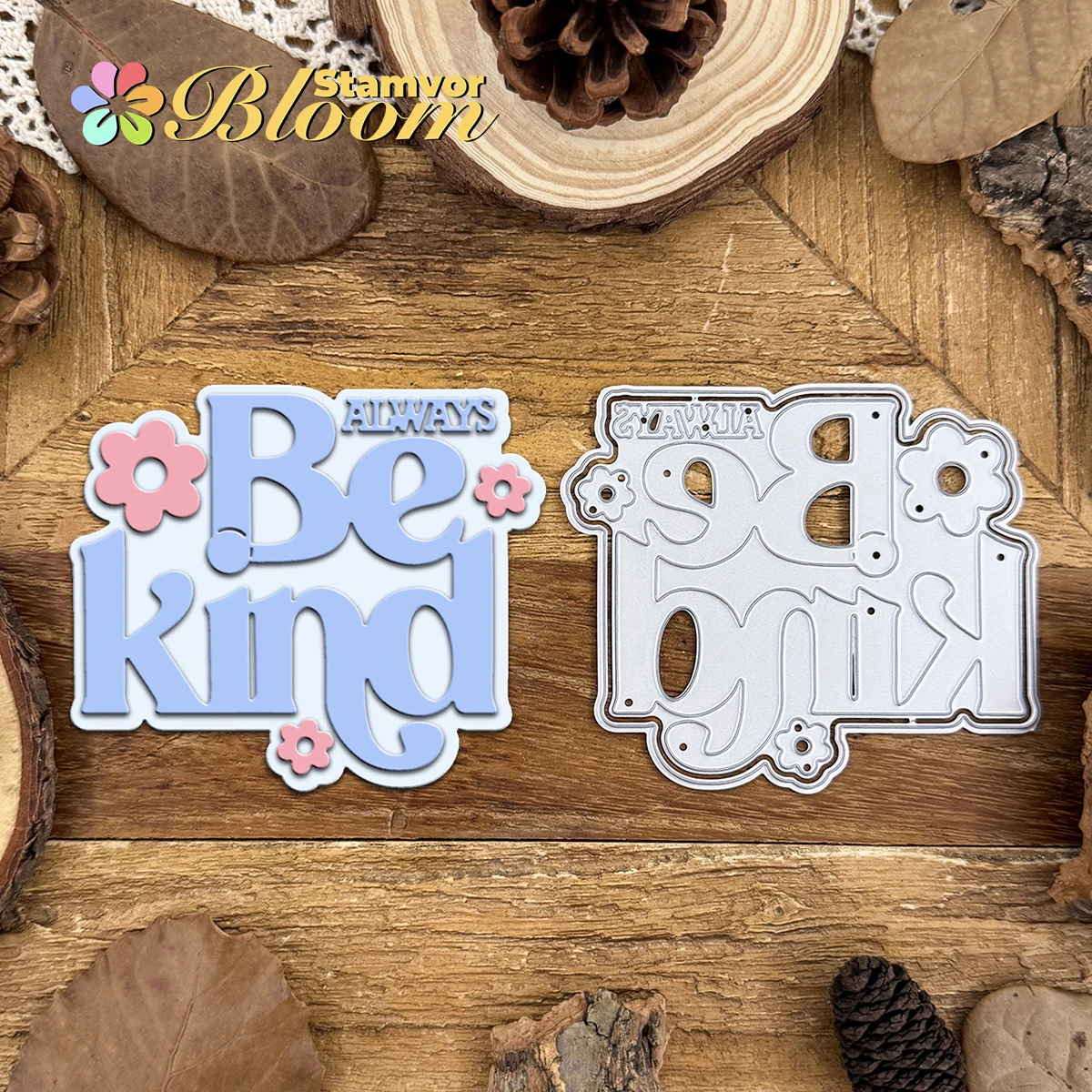 Original schöne Schichten ALWAYS BE KIND Titelworte Metall-Stanzformen Scrapbooking dekorative Prägung