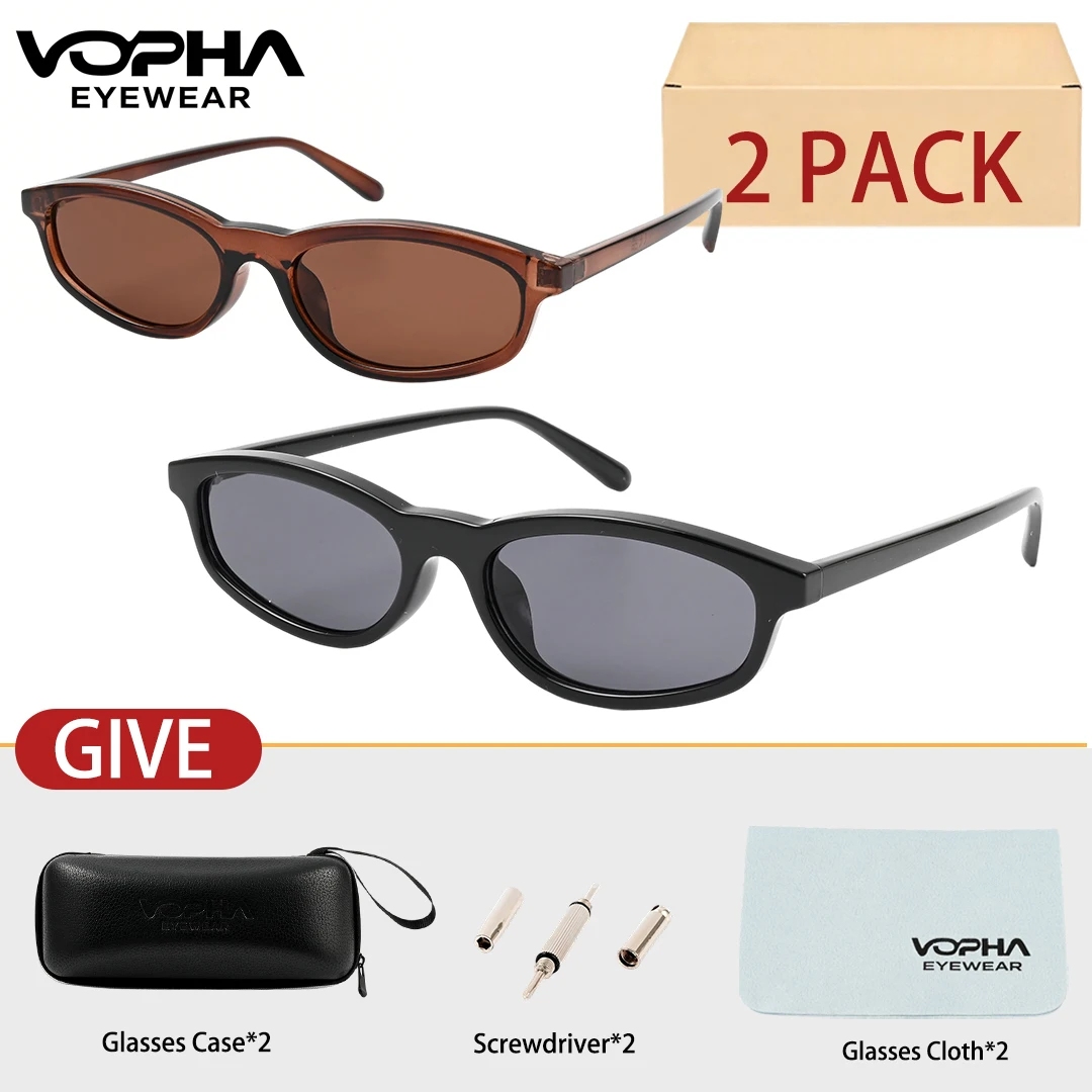 

Солнцезащитные очки VOPHA в стиле ретро, ​​маленькие овальные, в форме кошачьего глаза, для женщин, шикарные, модные, в стиле Y2k, узкие солнцезащитные очки в стиле 90-х, 2 шт.