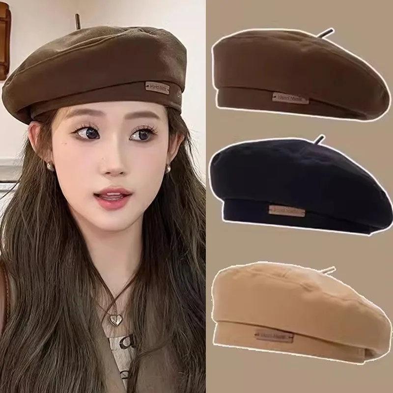 Classic Vintage Berets Hat for Women Fashion Wool Felt Hat Warmer Hat Cap Black Brown French Hats Autumn and Winter Outdoor Caps