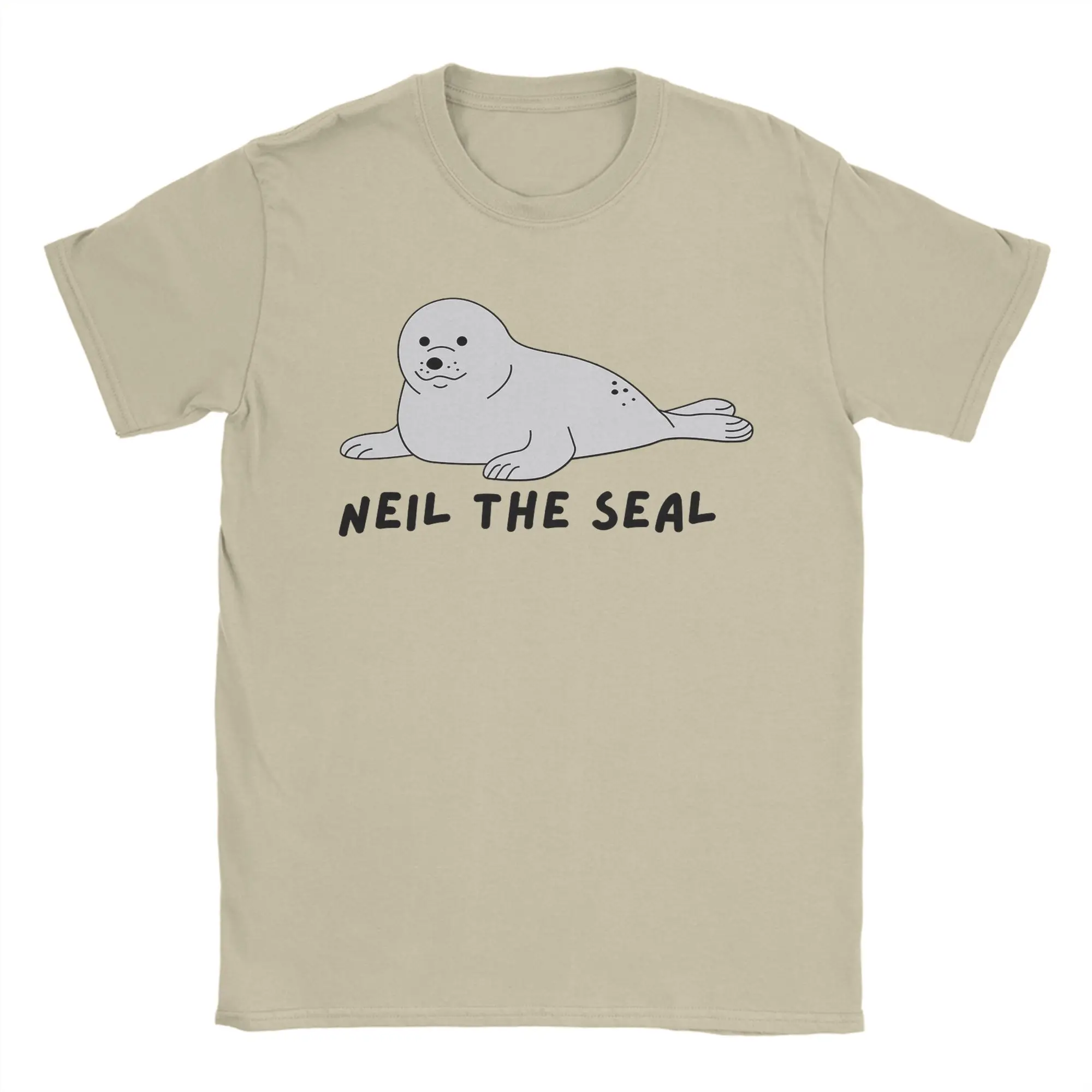 Neil the seal T Shirts for Men Cotton Leisure T-Shirts O Neck  Tee Shirt Short Sleeve Clothing Gift