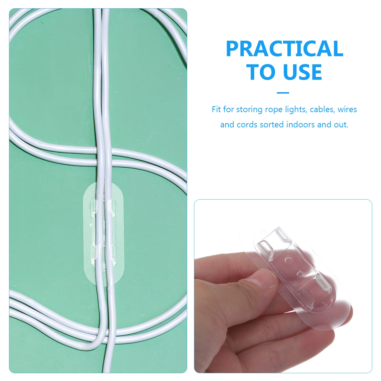 

10pcs Stick On Organizers Transparent Wire Holder For Appliances Cable Management Home Accessory Electric Cord Keeper Acrylic