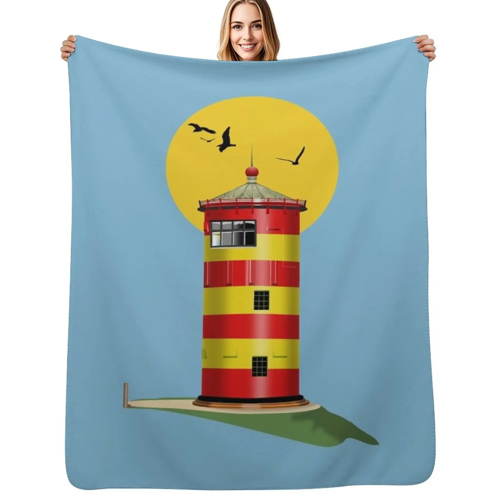 Pilsum Lighthouse Pilsumer Leuchtturm Germany Manta de verano fresca y transpirable para dormir