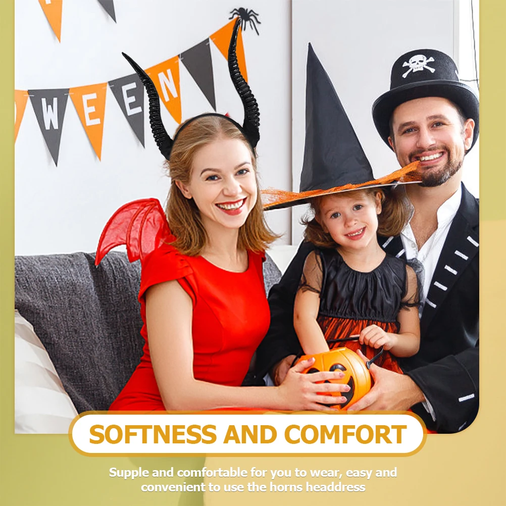 Hoorn Hoofdband Antilope Hoorns Soepel Comfortabel Halloween Kostuum Feest Volwassen Meisjes Stier Dierenoren cosplay goth duurzaam