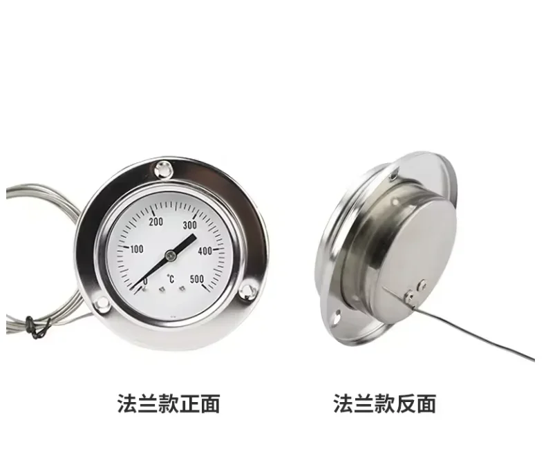 Pizza Oven Thermometer Kiln Thermometer 500 Degrees All Stainless Steel, High Temperature Resistant Pointer Thermometer