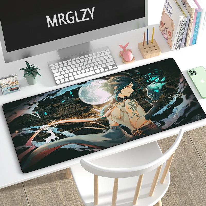 MRGLZY-Genshin Impact XIAO Mouse Pad para Jogos de Computador, Tapete de Mesa Grande, MousePads, Acessórios Periféricos, XXL, 900x 400mm