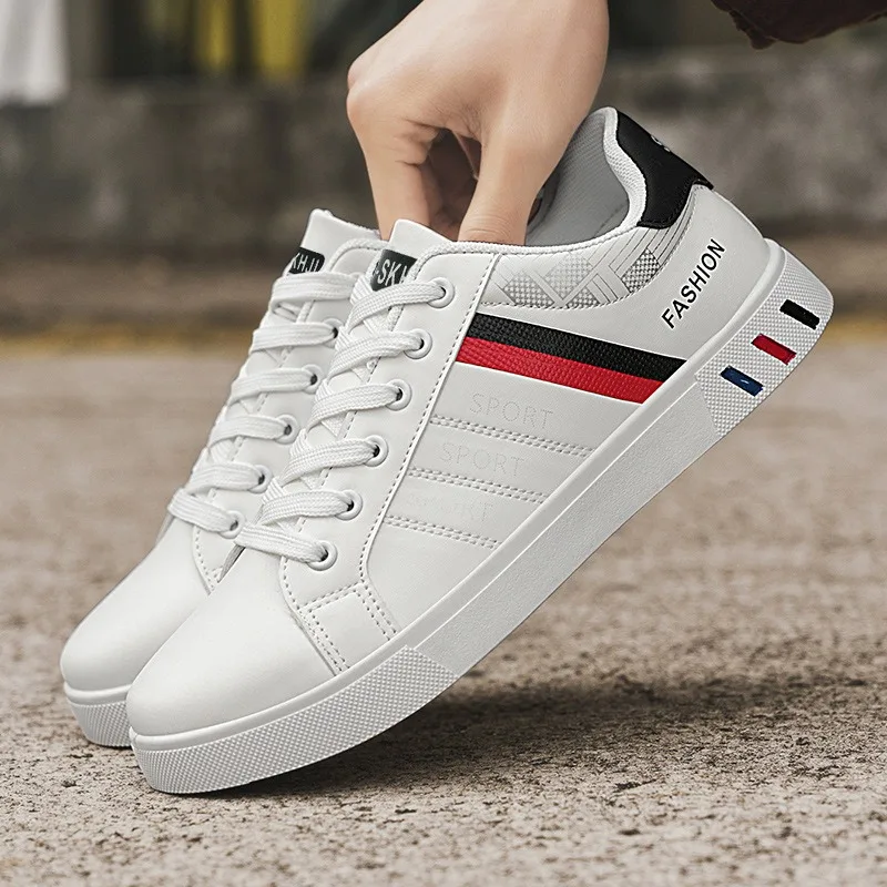 

Men's Leather Casual Shoes Fashion Casual Board Shoes Outdoor Walking Shoes for Men Tennis Training Shoe Lace Up Flats Sneakers
