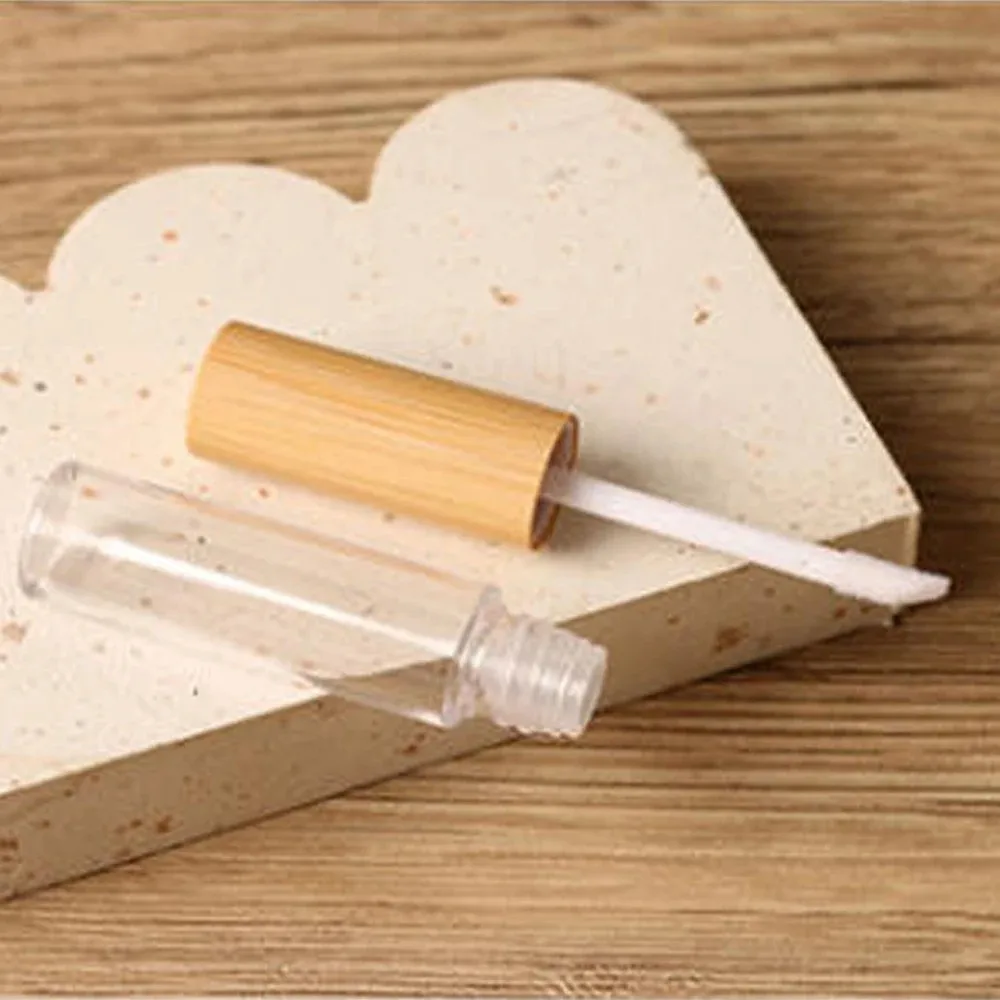 Transparent Natural Bamboo Lip Gloss Tube DIY Versatile Cosmetic Container Cuticle Oil Tube Mascara Container For Makeup Bag