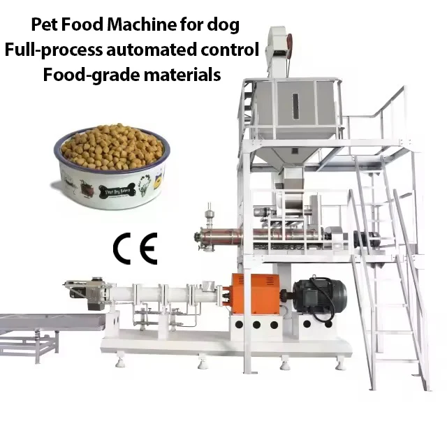 Modular Design Precise Batching System CE Certified 400-500kg/h Pet Dog Food Machine for Pet Food Factory Expansion Projects