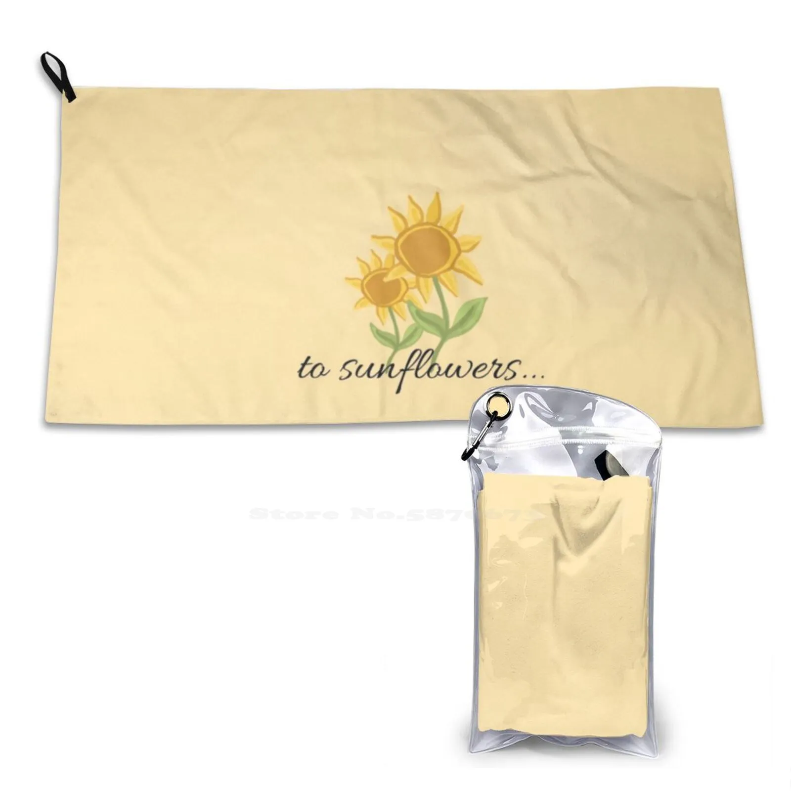 Flowers-Sunflower Beach Towels Quick-Drying Sports Towels Blooming Sunflowers Twins Garden Teens Teenager Typo Pinterest Simple