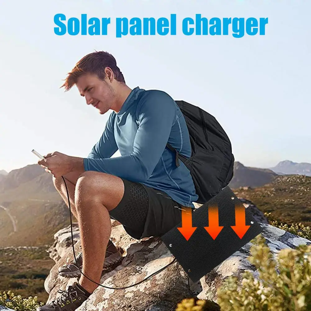 Camping Solar Panel 5w 5v Solar Panel Charger High Conversion Rate Usb Power Bank Overcharge Protection Waterproof Emergency