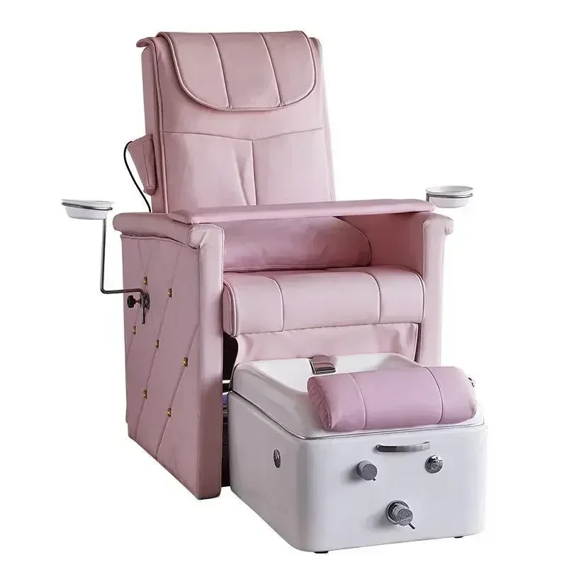 

Foot Massage Pedicure Chair, Pink Electric Foot Massage Bath Sofa,Beauty Eyebrow Beauty Recliner for Nail Salon Ceramic Basin