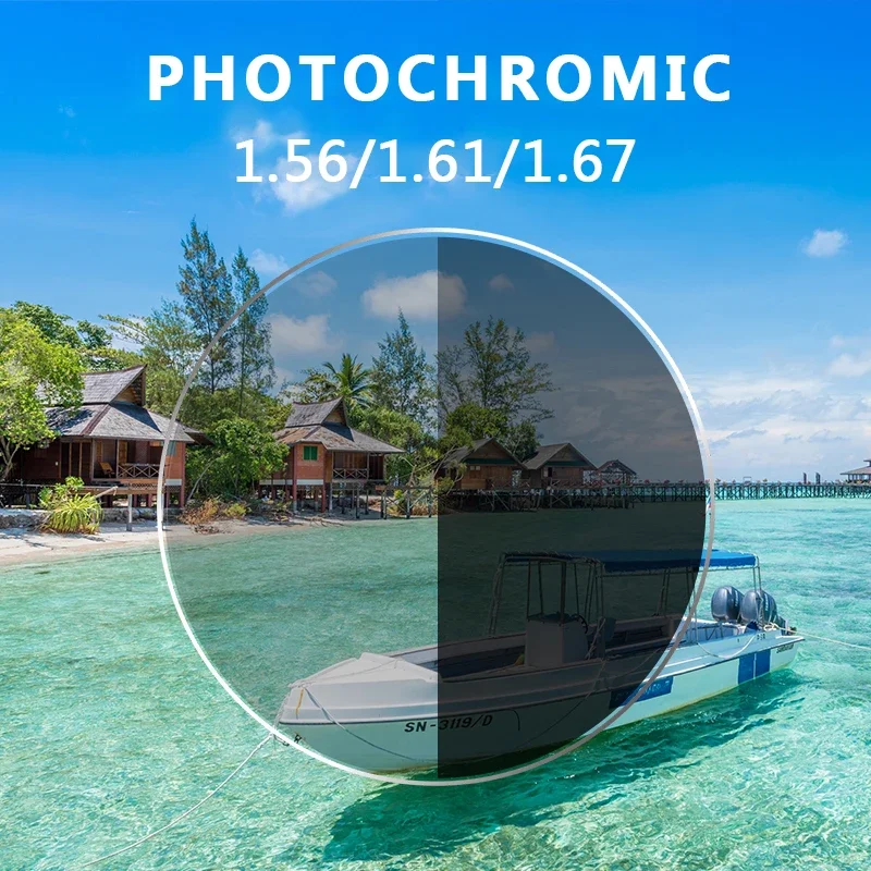 

1.56 1.61 1.67 Photochromic Prescription CR-39 Resin Aspheric Lens Change color under sunshine Myopia Sunglasses Lenes for 2pcs