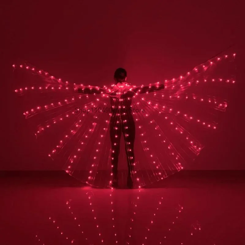 벨리댄스 날개 어린이 성인 야광 이시스 날개 LED 라이트업 날개 여성 소녀 LED 망토 파티 쇼 레이브 할로윈