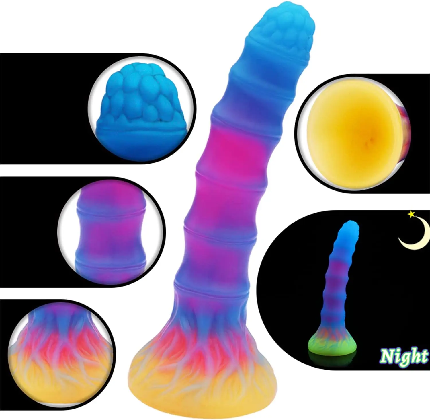 Luminous Anal Plug Female Masturbation G Spot Dildo Women Adult Sex Toy Silicone Anal Dildo Suction Cup Dildo Toy for Couples