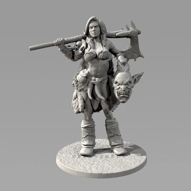 

38mm 50mm 75mm Giant Axe Killer Resin Model Figure Gk Micro Miniature 3d Printed White Model Toy Unassembled And Unpainted Kit