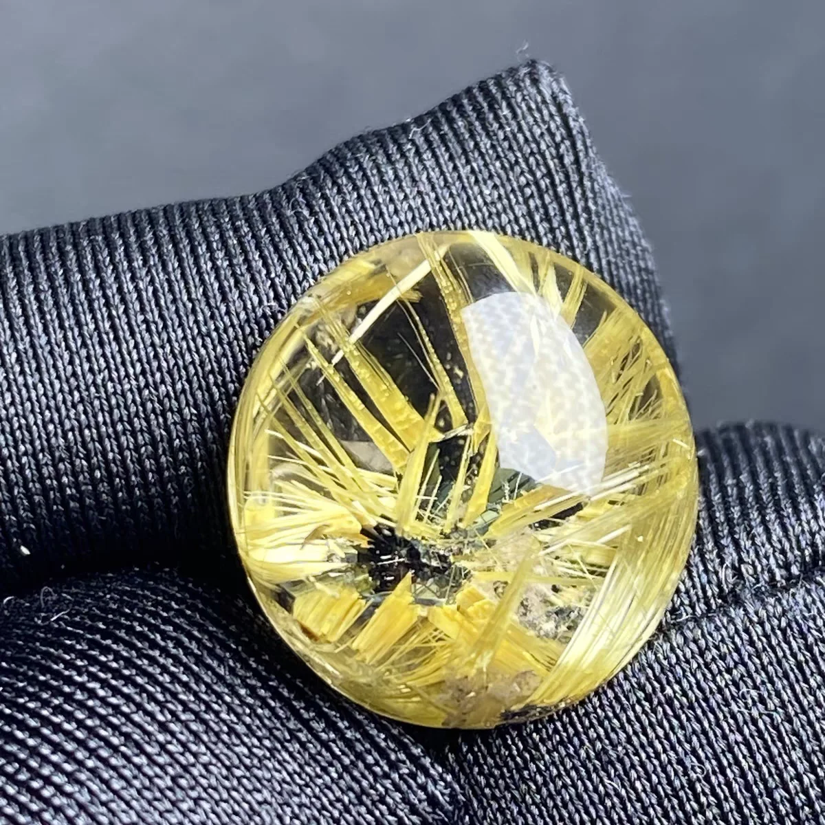 Natural Gold Rutilated Quartz Pendant Oval Rutilated Quartz Jewelry 15x14x7mm Men Women Brazil AAAAAAA