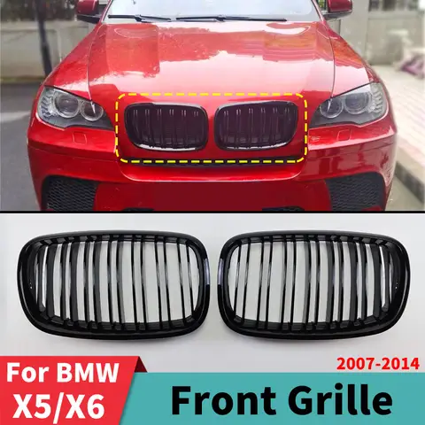 BMW용 전면 입구 그릴 범퍼 그릴 후드 메쉬, 튜닝 2007-2014, 30i 30d 35i 35d 40i 40d 48i 50i 50d, BMW X5 E70 X6 E71 E72