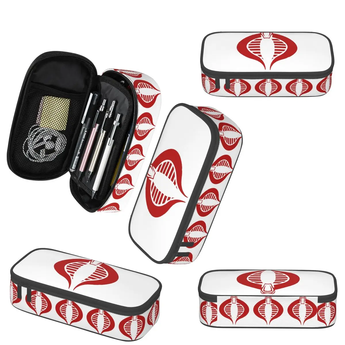 مقلمة بشعار Gi Joe Cobra Enemy للأولاد والبنات، صندوق هدايا، حقيبة أقلام رصاص، لوازم مكتبية، حقيبة حامل قلم