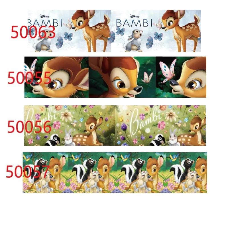 Disney Bambi Grosgrain Ribbons Printed for DIY 50yards Bows Craft Supplies Decoration Handmade Materials