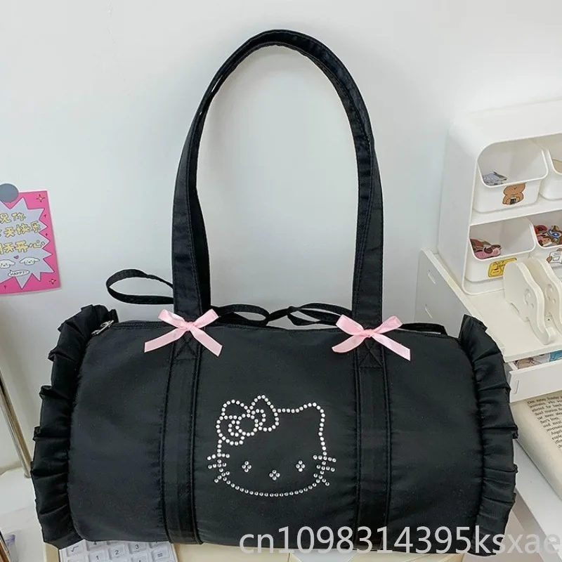  Large Capacity Shoulder Bag for Women Kawaii Hello Kitty Tote Durable Handbag Luxury Designer Girls Bag