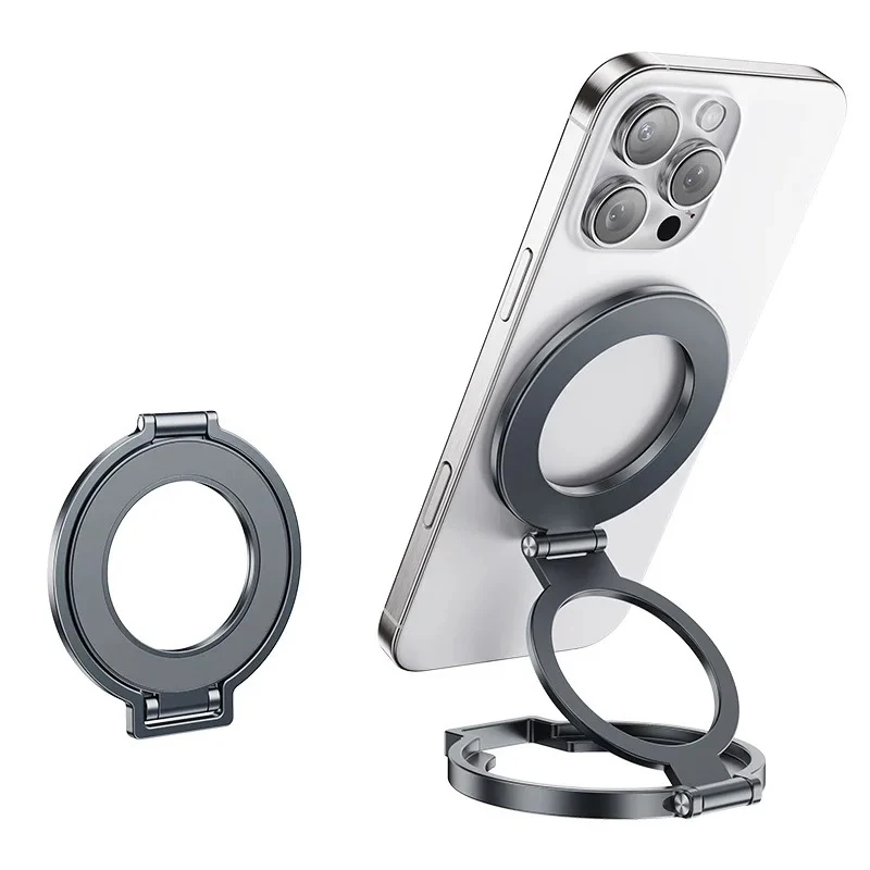 360° Rotation Magnetic Finger Ring Phone Holder Aluminum Alloy Foldable For iPhone 17 16 15 14 13 12 Pro Max