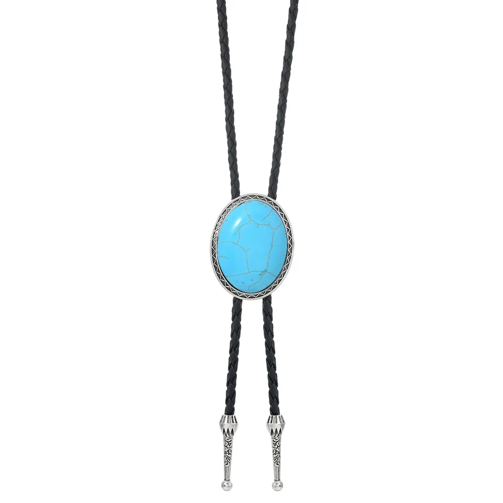 New Vintage Bolo Tie Men's PU Leather Long British Style Western Cowbo Necktie Accessory Casual Party Jewelry