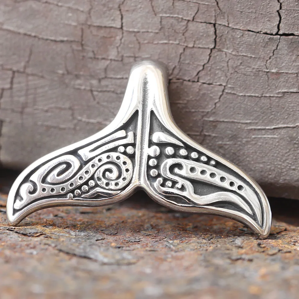 2024 NEW Solid Stainless Steel Men's Charm Whale's Tail Native Inspired Maori Pendant Jewelry