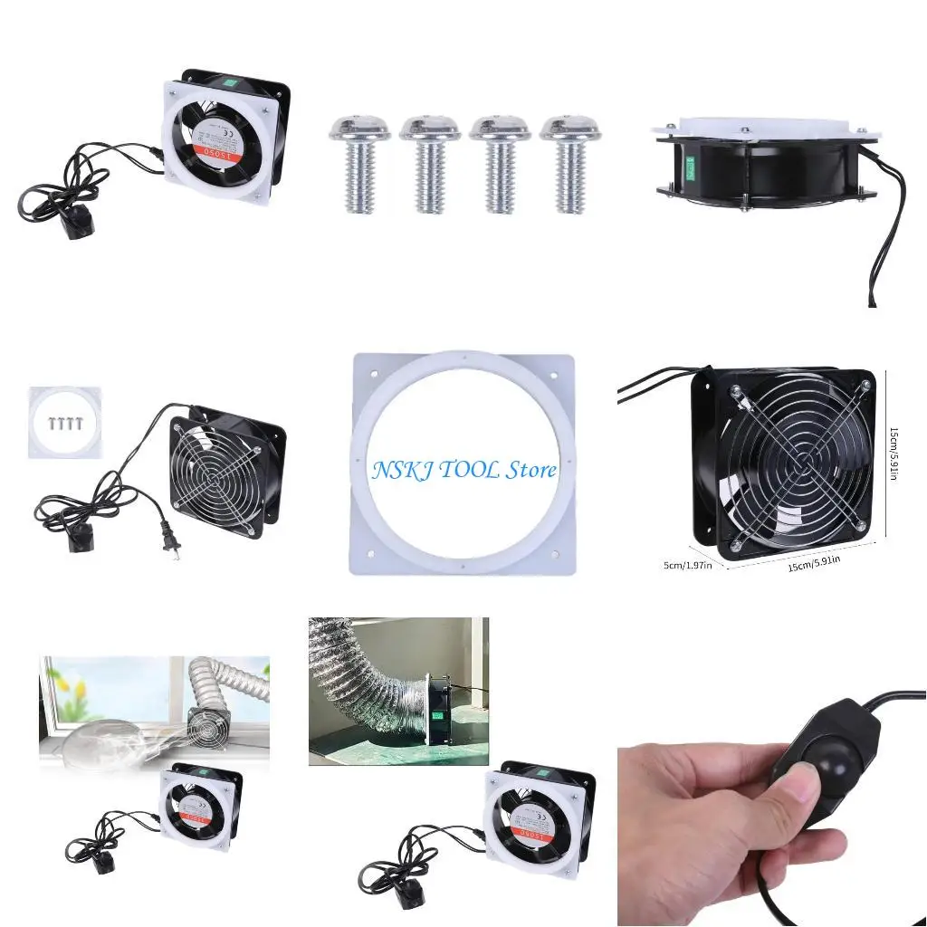 

L8RC 5,9-дюймовый вытяжной вентилятор 38 Вт, 2500 об./мин. Вентилятор для установки через стену 220 В Вытяжной вентилятор дыма с