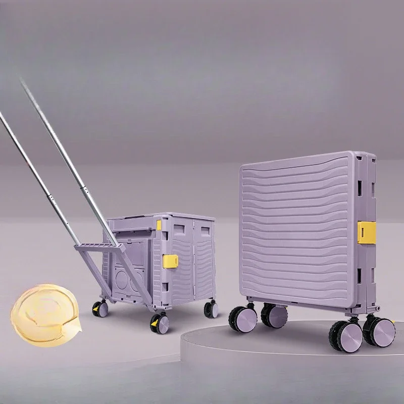 

Outdoor camping folding shopping cart household portable express trolley street stall pull truck shopping cart storage box