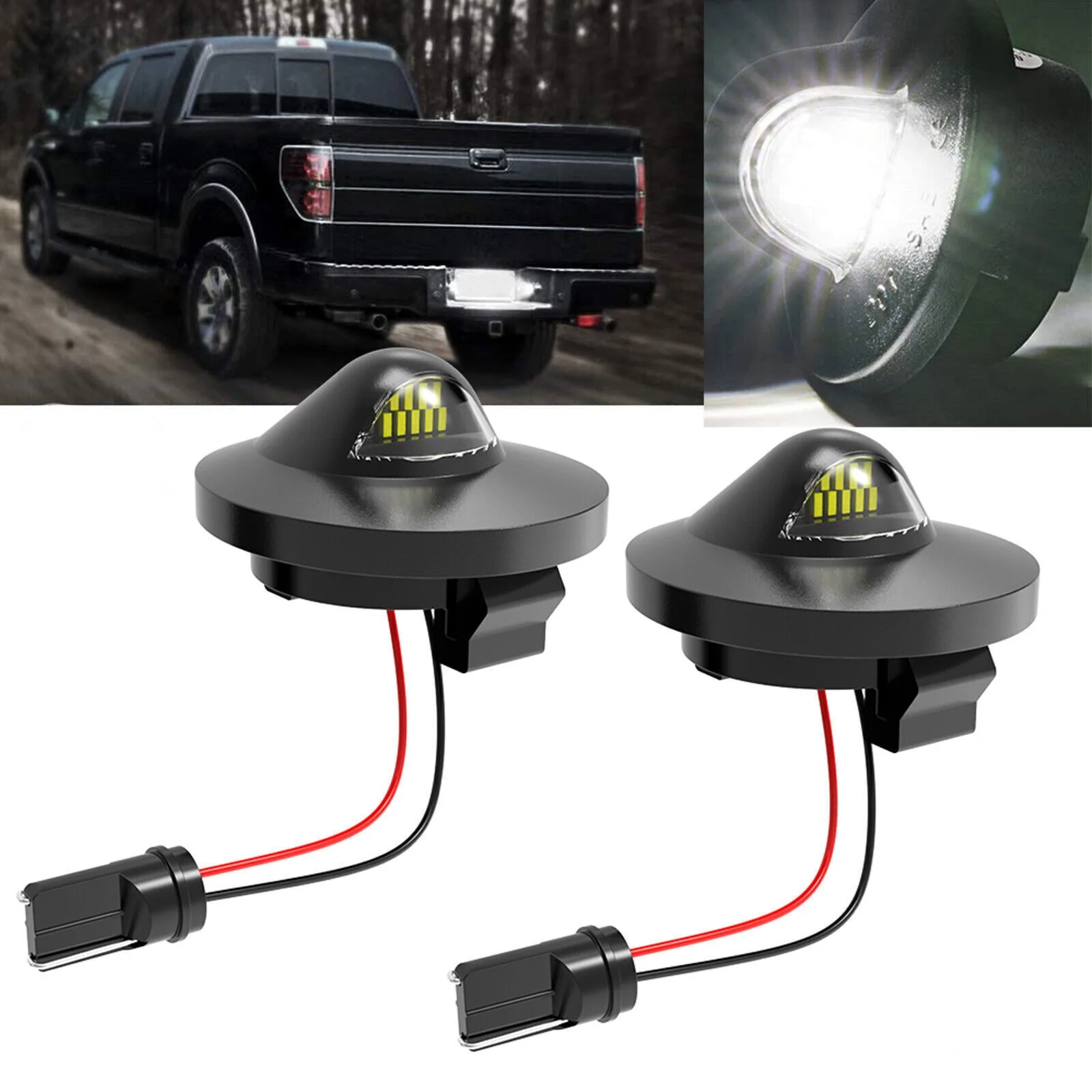 

2 шт. запасных частей для Ford F150 F250 F350, светодиодная подсветка номерного знака, этикетка в сборе