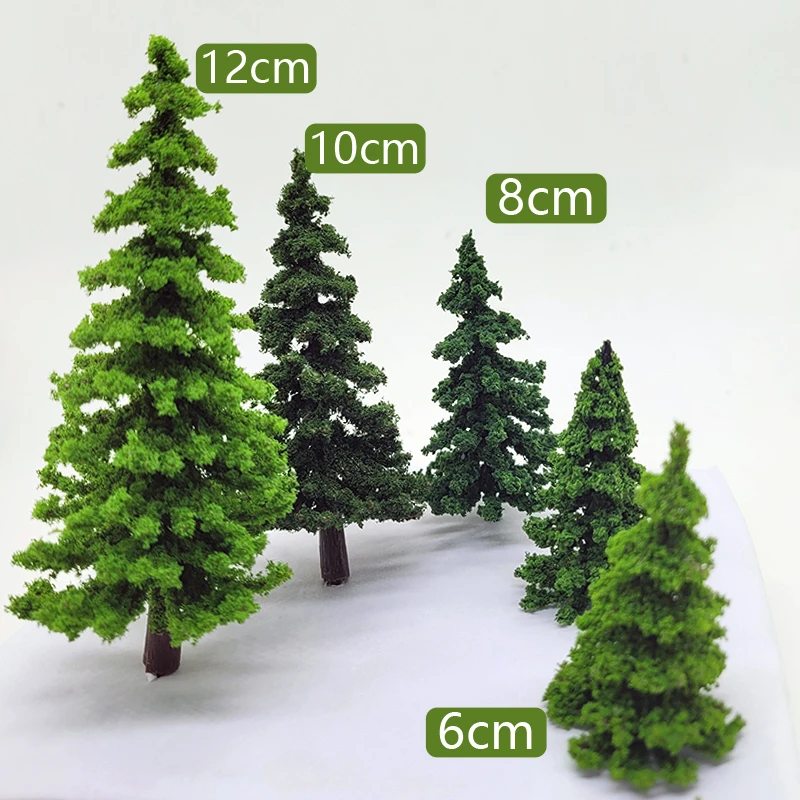 20pcs OO HO TT N Scale Miniature Tree for Model Railway Layout Artificial Cedar Festival Decoration Wargaming Terrain Landscape