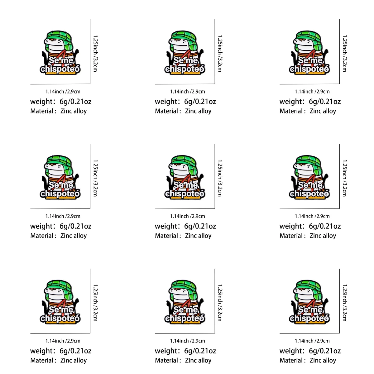 9pcs Funny Spanish Quotes Enamel Pin 