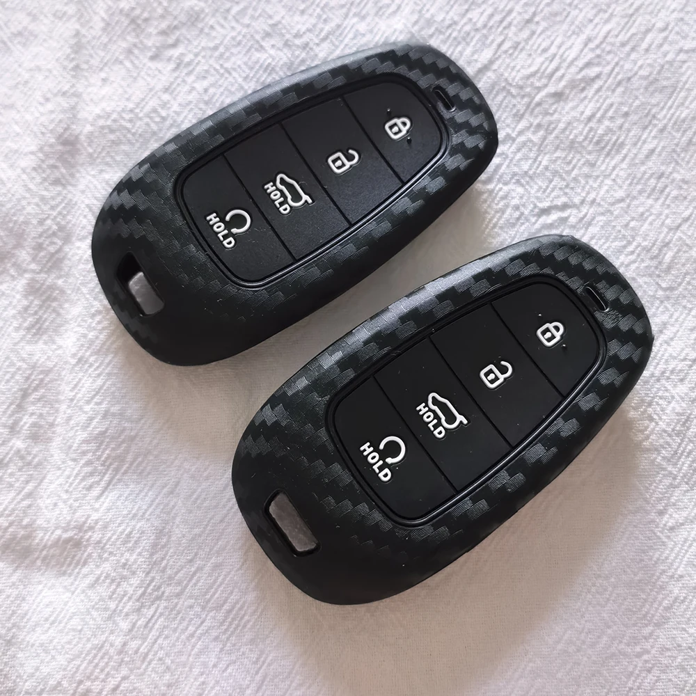 New Silicone Car Remote Key Case for Hyundai Tucson Solaris Sonata Hybrid NEXO NX4 Santafe Dn8 2020 2021 2022 Accessories Shell view 5