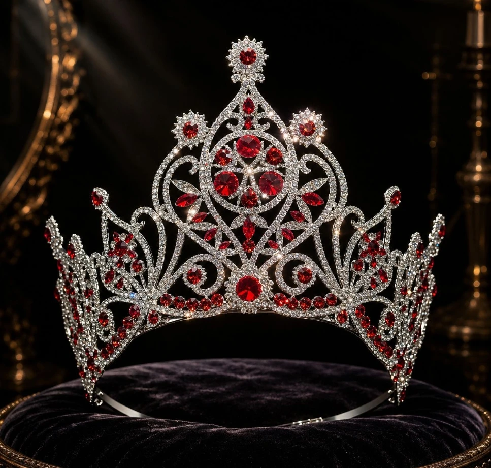 Royal Queen Crowns For Women Crystal Large Big Bridal Tiara Crown For Pageant Miss Universe Wedding Bride Headdress Accessories
