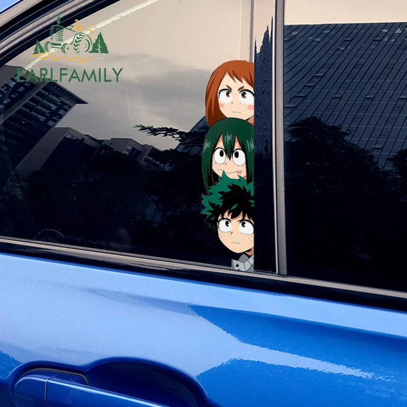 

EARLFAMILY 13cm x 3.6cm For Anime Peek Cute Kawaii Car Stickers Interesting Decal Funny Waterproof Scratch-proof Sticker Decor