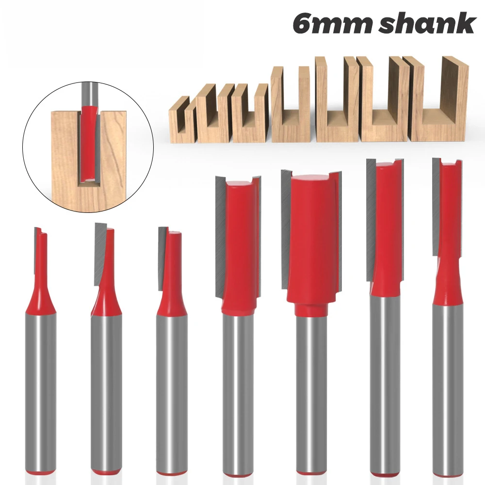 1/7 pz lama diritta a doppio taglio 6mm manico in lega lavorazione del legno stozzatura lama dritta Computer macchina utensile per incidere